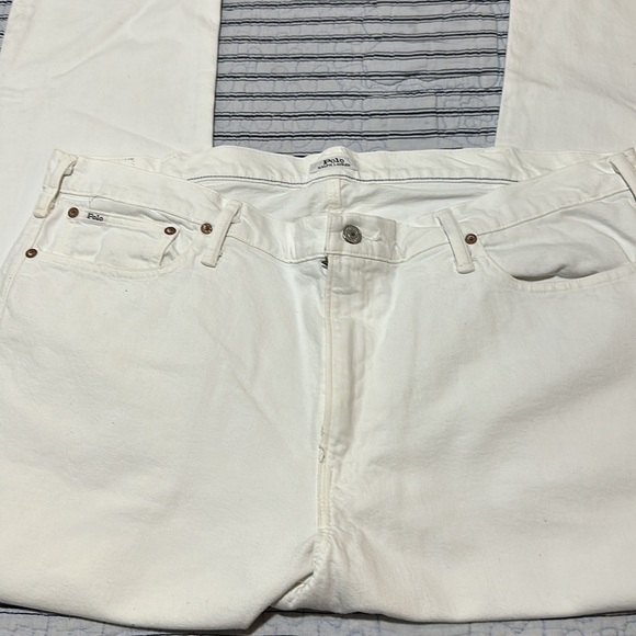 Polo Ralph Lauren Varick Slim Denim Jeans size  42x32 White Straight Leg Pants - Picture 7 of 13